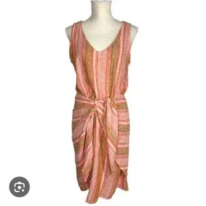 Drew Striped Pink and Green Sleeveless Dress. Size S